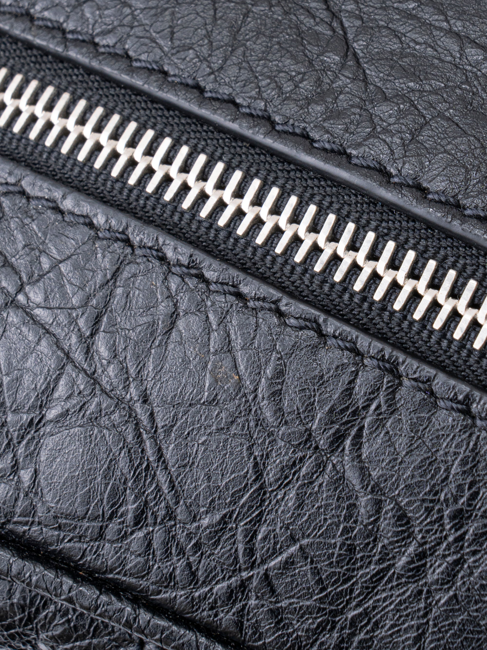 Balenciaga 2WAY Mini Folde ハンドバッグ Briefcase Leather Black Silver Hardware