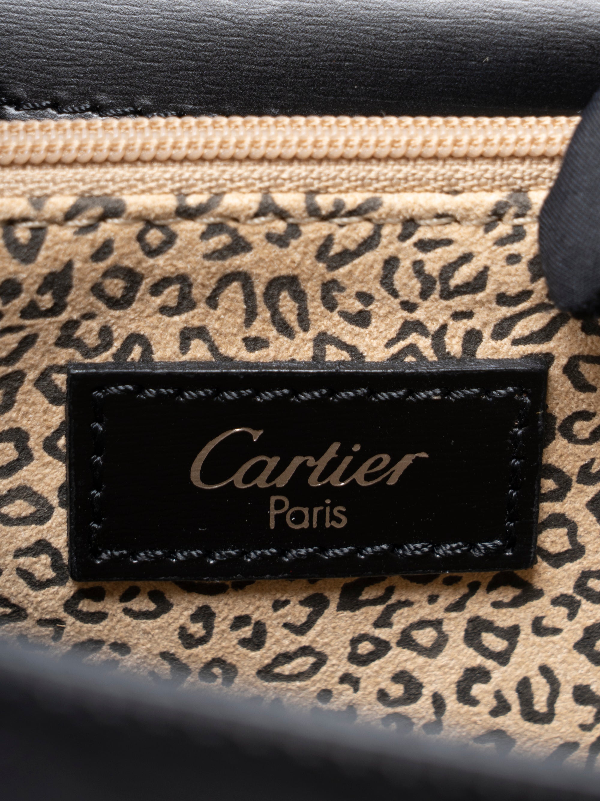 カルティエ パンテール 2WAYハンドバッグ ボックスカーフ ブラック シルバー金具