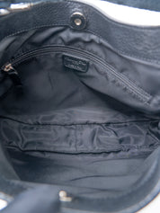 Dior Trotter Shoulder Bag Canvas Black Silver Hardware