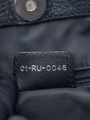 Dior Trotter Shoulder Bag Canvas Black Silver Hardware