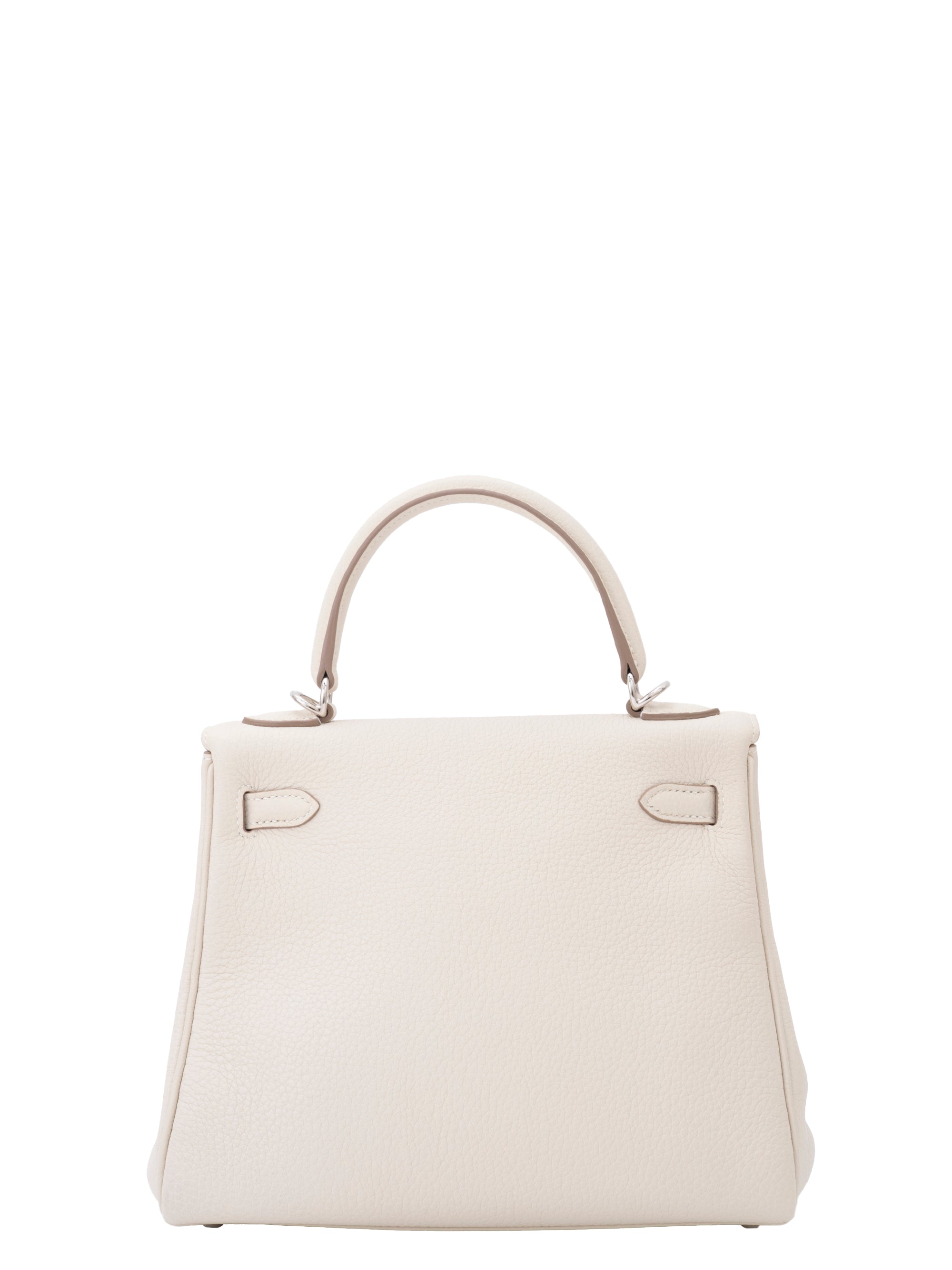 Hermès Kelly 25 Retourne Handbag, W stamp: 2024, Togo leather, Craie, Silver hardware