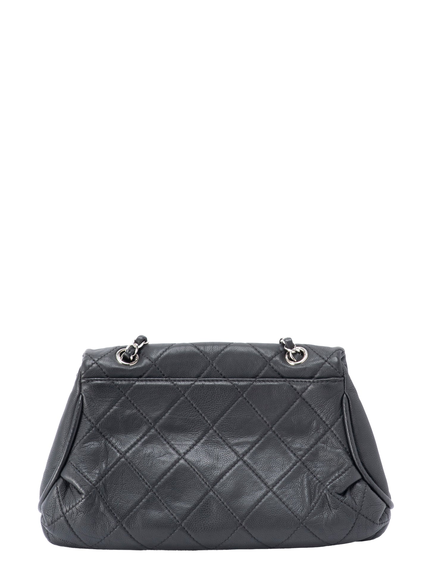 シャネル マトラッセ Wチェーンショルダーバッグ キャビアスキン ブラック シルバー金具