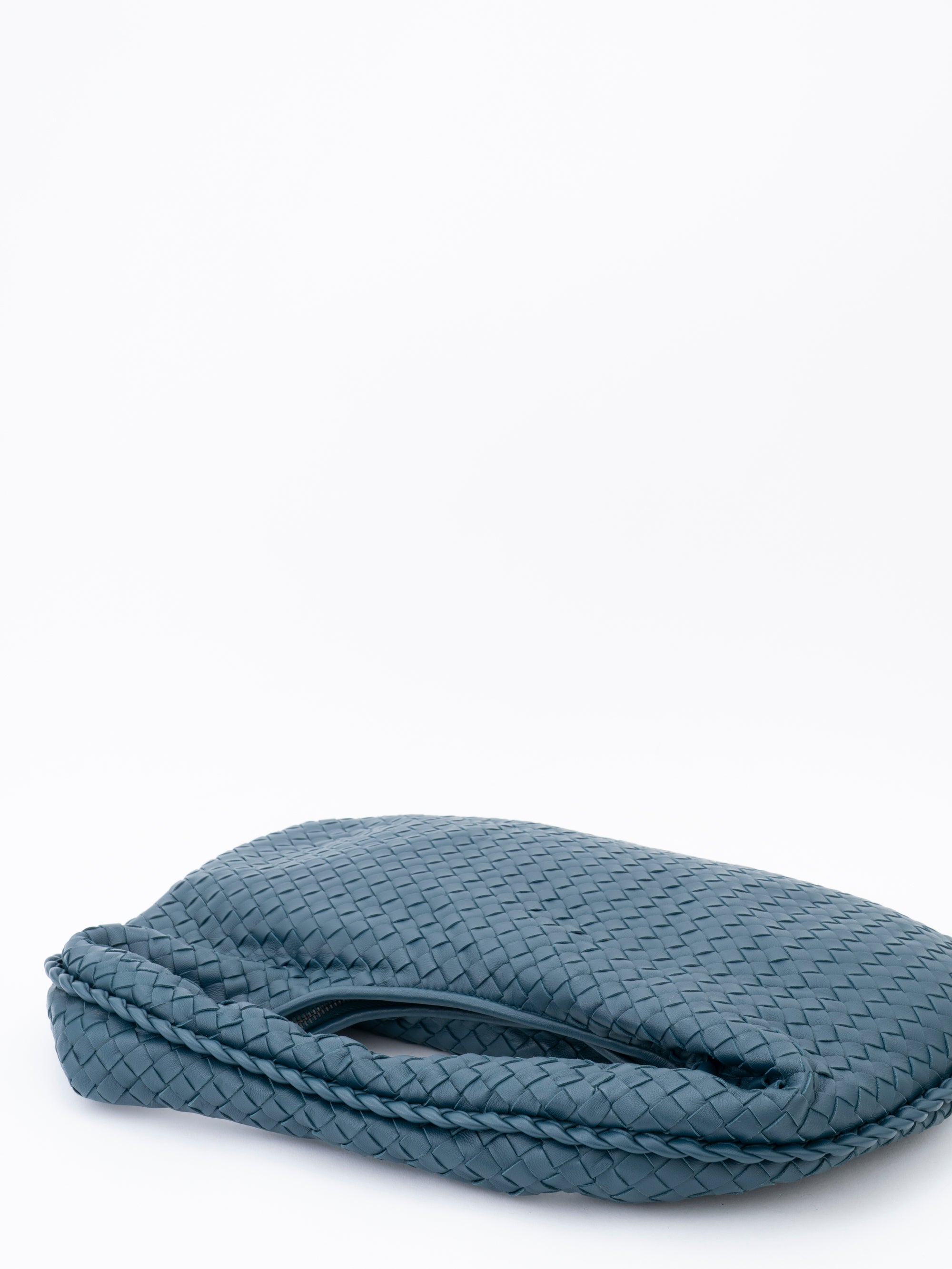 Bottega Veneta Intrecciato Medium Hobo One-Shoulder Bag Leather Dark Blue