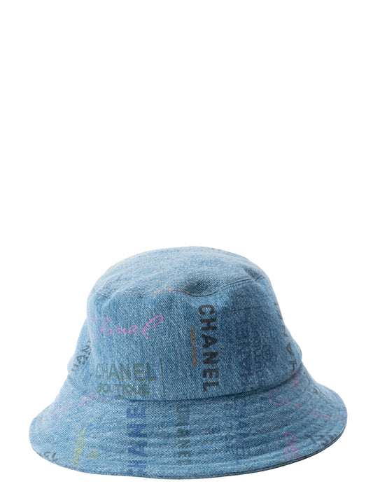 シャネル クラッシャーハット バケットハット デニム ブルー