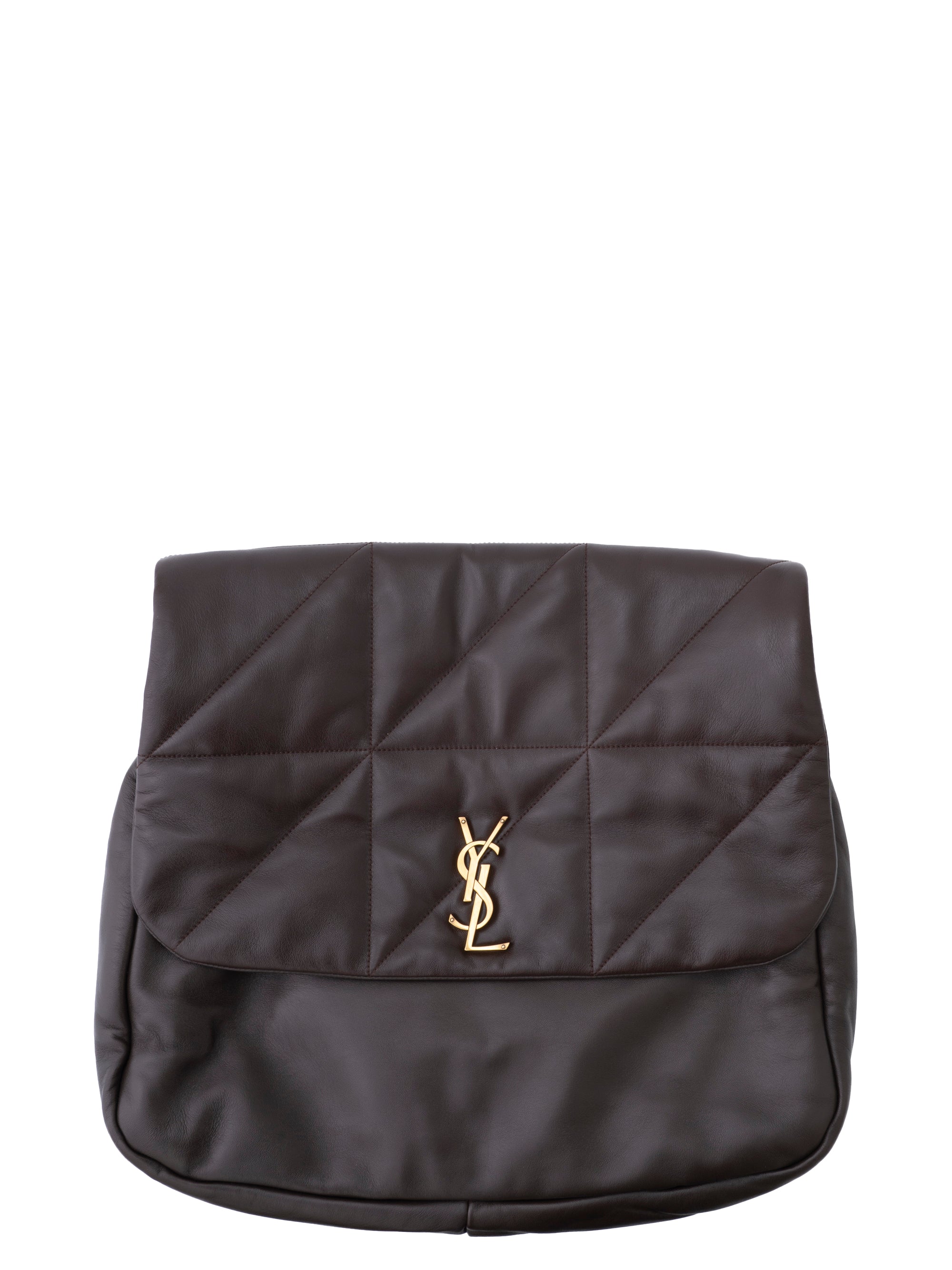 Saint Laurent Jamie Large Chain Shoulder Bag Leather Dark Brown Gold-Tone Hardware