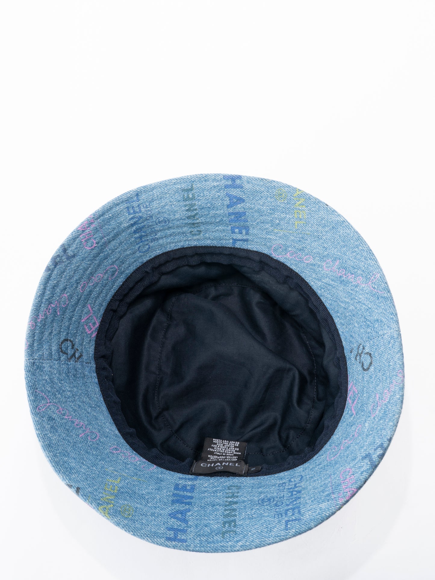 シャネル クラッシャーハット バケットハット デニム ブルー
