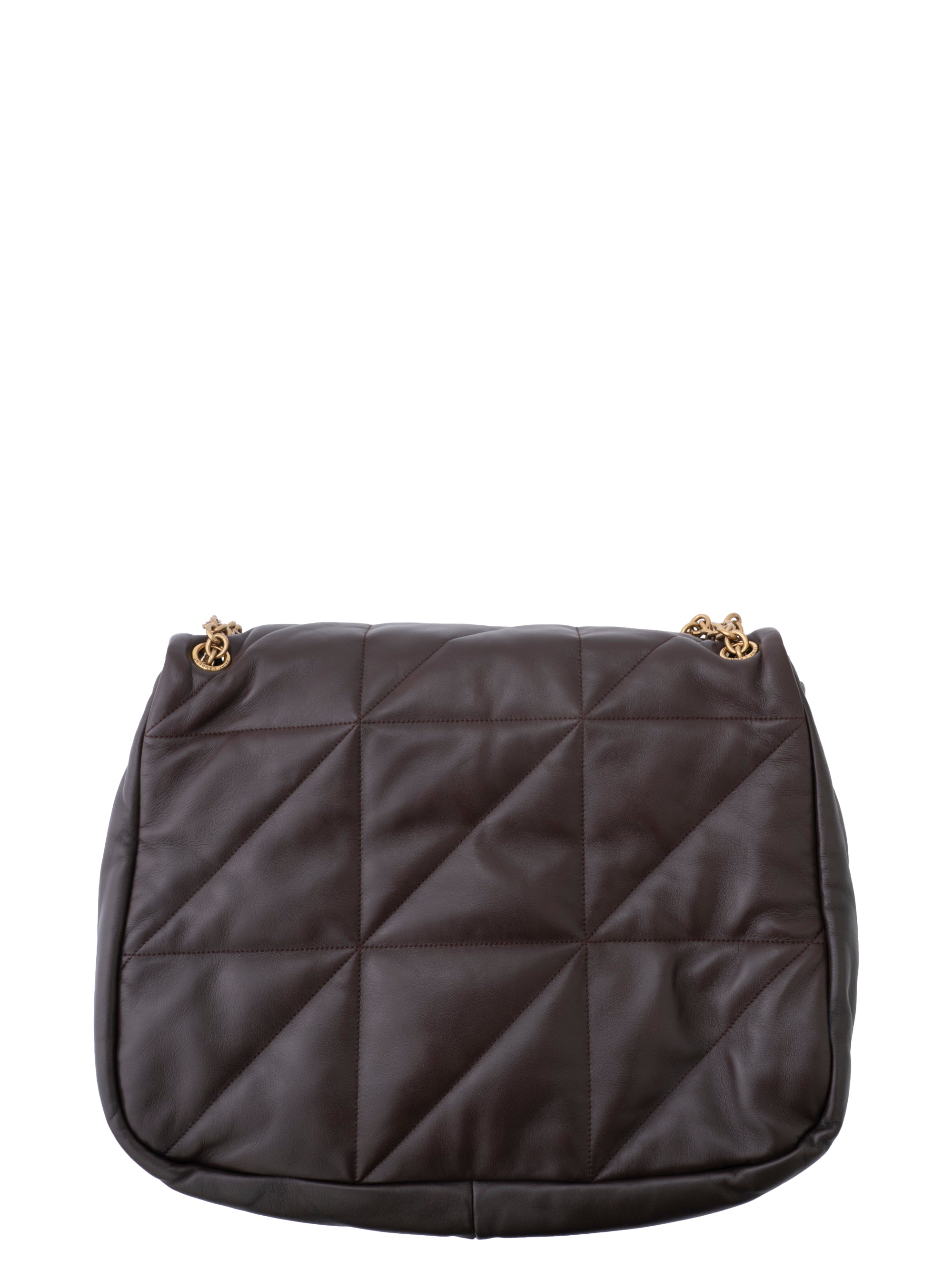 Saint Laurent Jamie Large Chain Shoulder Bag Leather Dark Brown Gold-Tone Hardware
