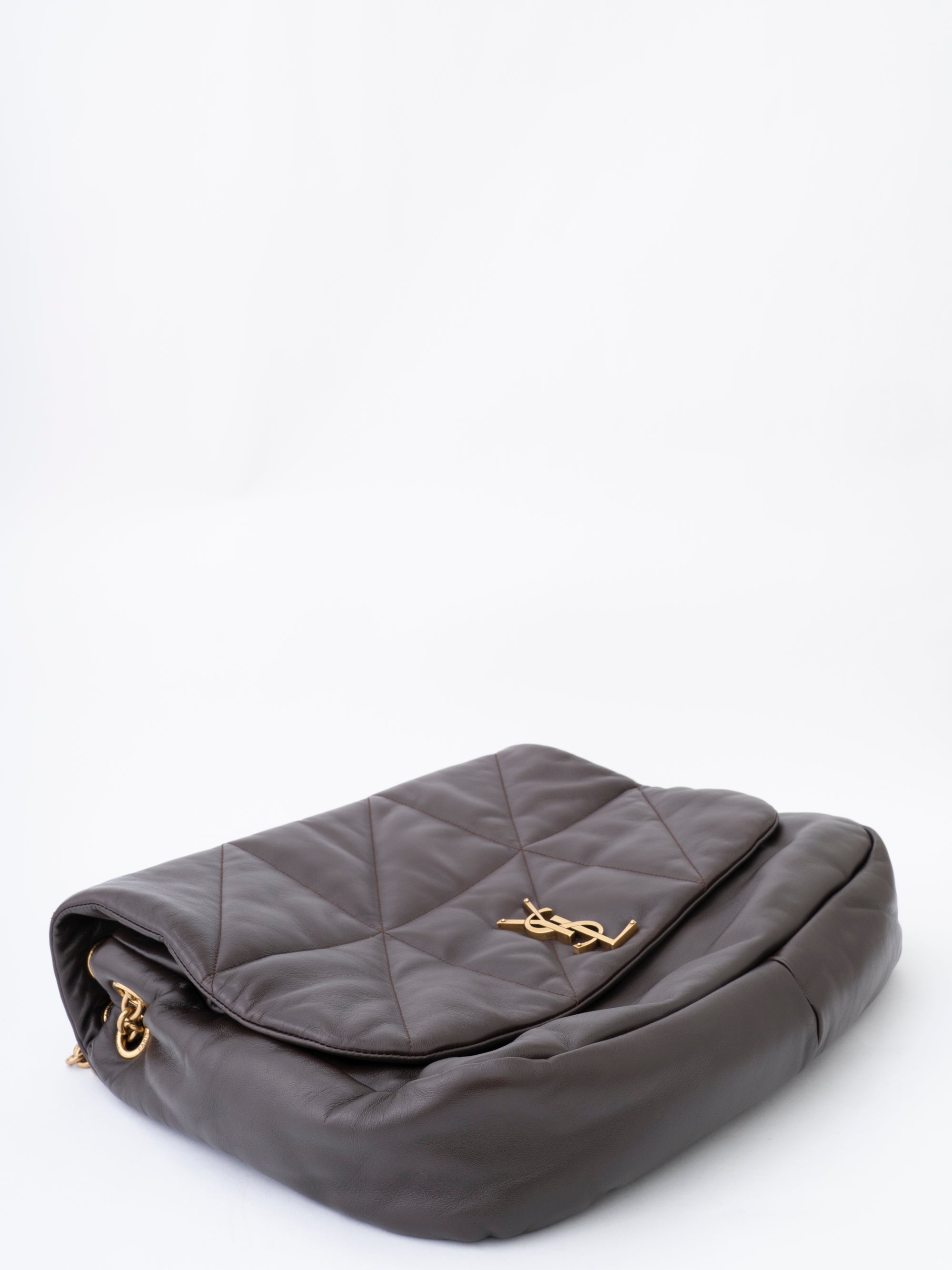Saint Laurent Jamie Large Chain Shoulder Bag Leather Dark Brown Gold-Tone Hardware