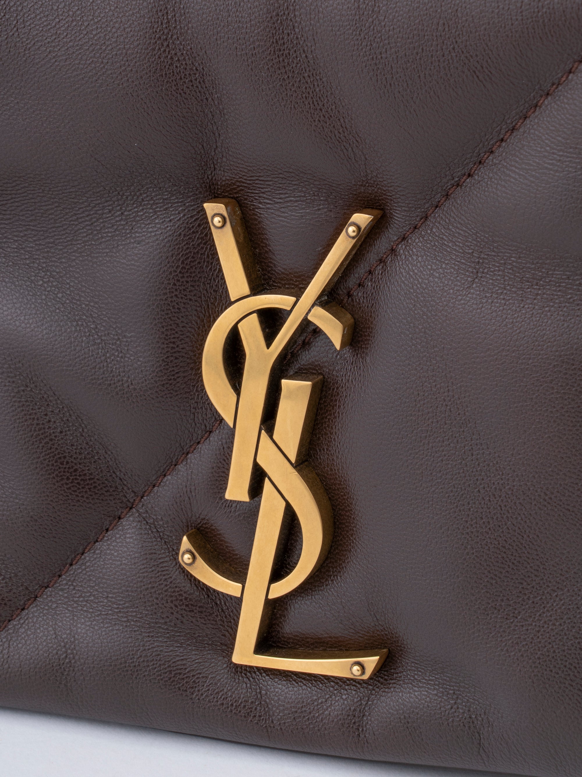 Saint Laurent Jamie Large Chain Shoulder Bag Leather Dark Brown Gold-Tone Hardware