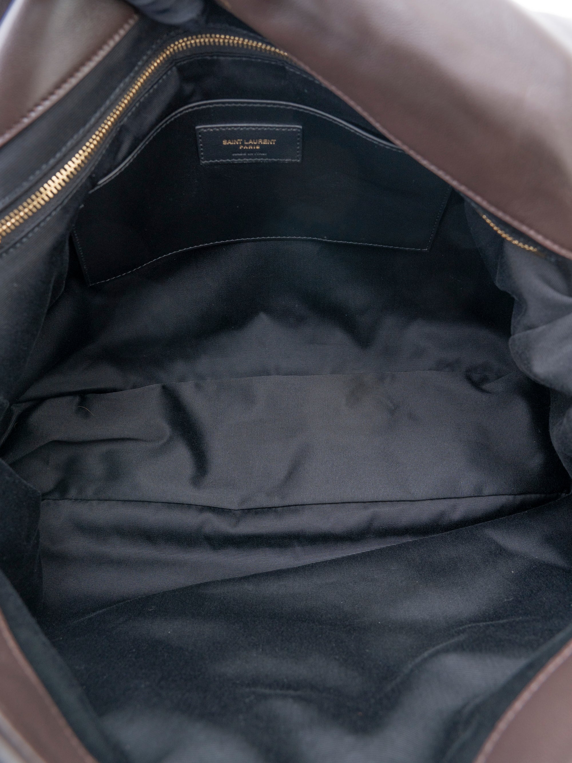 Saint Laurent Jamie Large Chain Shoulder Bag Leather Dark Brown Gold-Tone Hardware