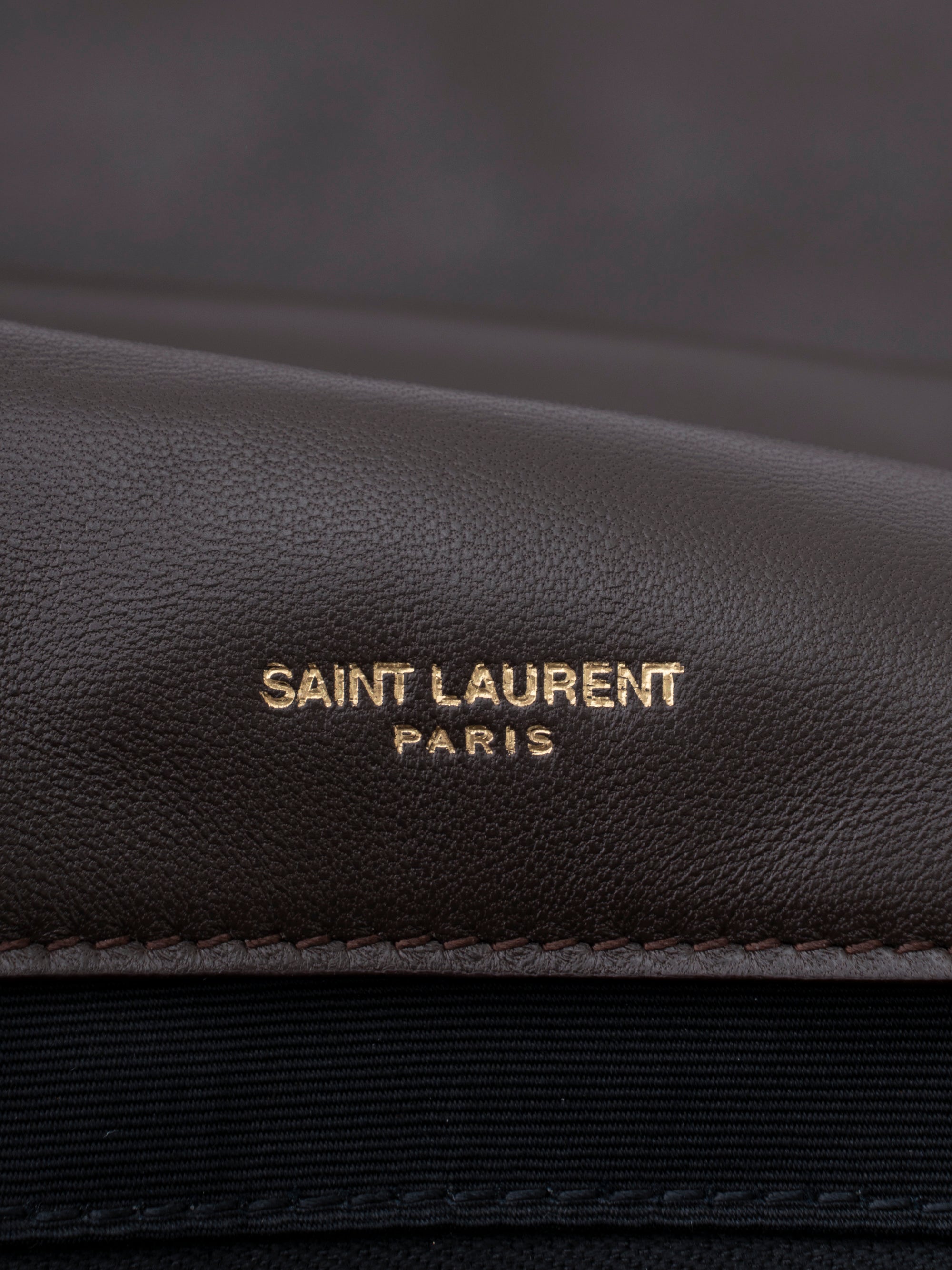 Saint Laurent Jamie Large Chain Shoulder Bag Leather Dark Brown Gold-Tone Hardware