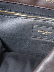 Saint Laurent Jamie Large Chain Shoulder Bag Leather Dark Brown Gold-Tone Hardware
