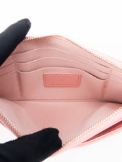 CHANEL Matelassé Slim Wallet Long Wallet Lambskin Pink Gold Hardware