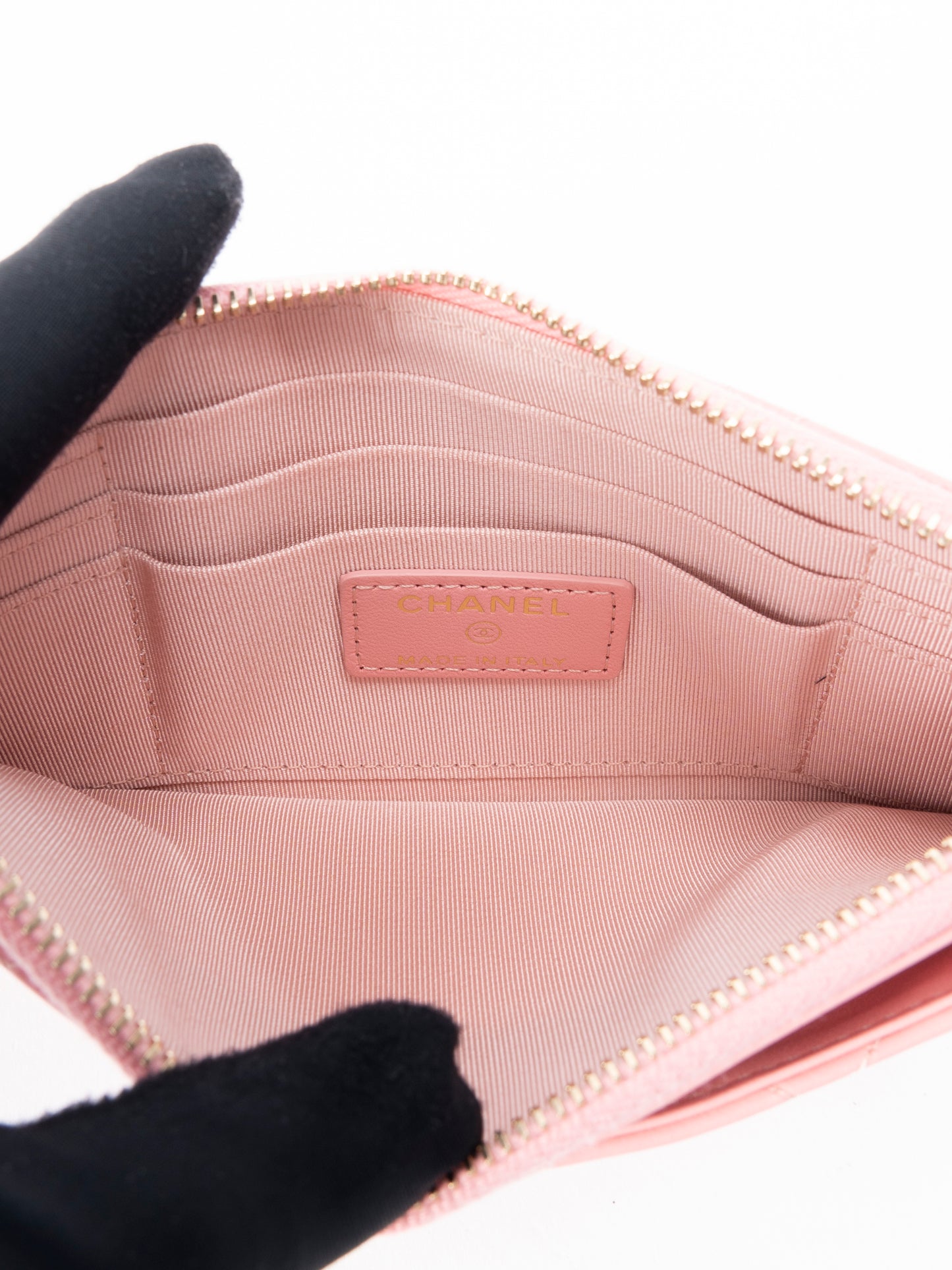 シャネル マトラッセ スリムウォレット 長財布 ラムスキン ピンク ゴールド金具