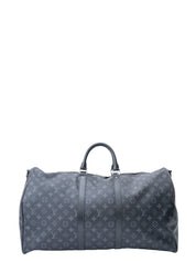 Louis Vuitton M40605 Eclipse Keepall Bandoulière 55 IC Chip Boston Bag Monogram Canvas Black Silver-tone Hardware