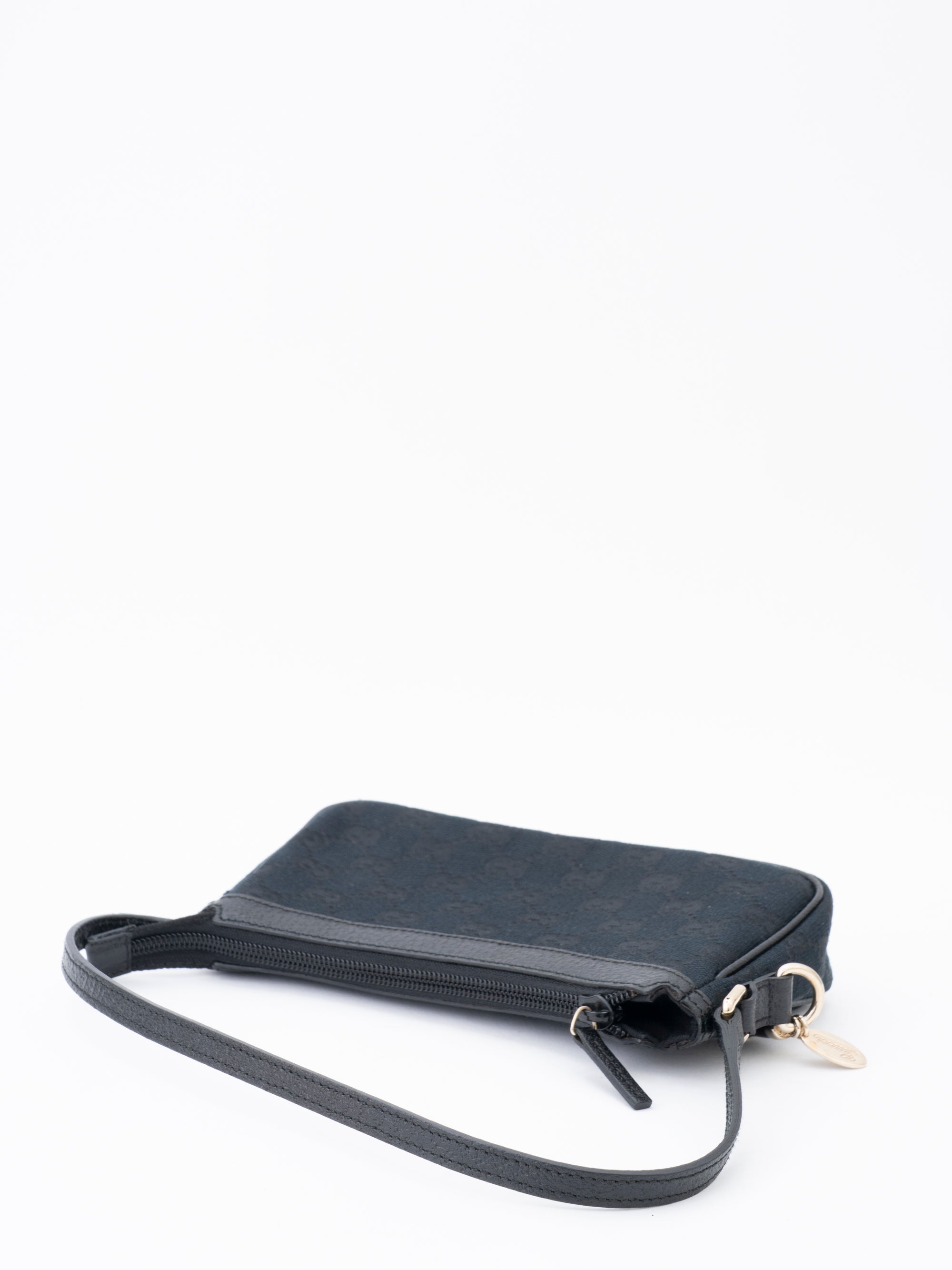 Gucci GG Canvas Accessory Pouch Canvas Black Gold Hardware