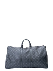 Louis Vuitton M40605 Eclipse Keepall Bandoulière 55 IC Chip Boston Bag Monogram Canvas Black Silver-tone Hardware