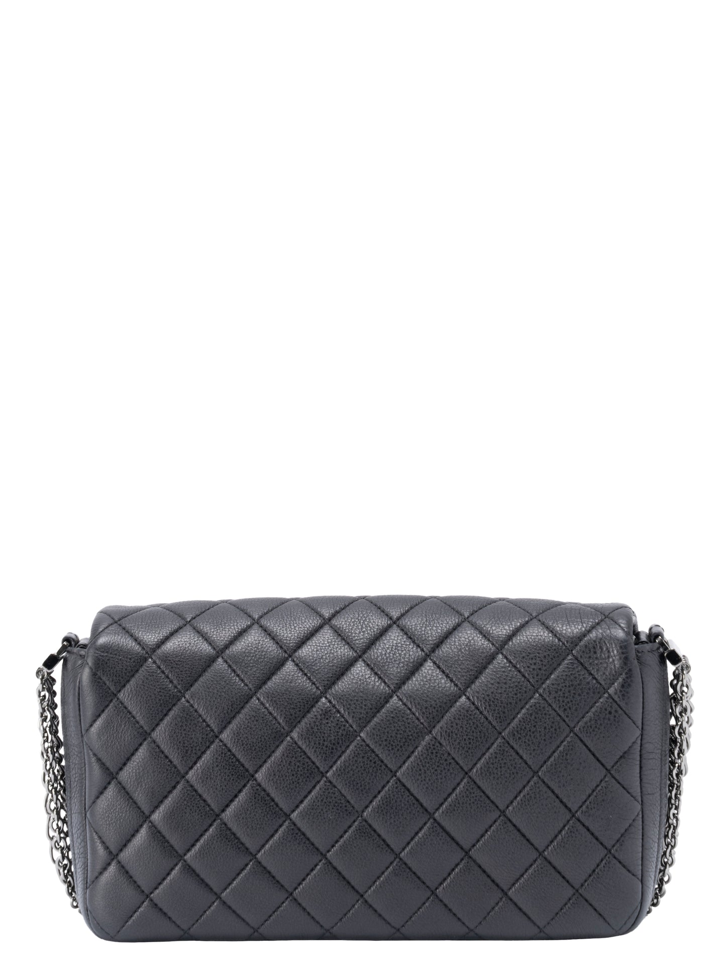 シャネル マトラッセ マドモアゼル 4連チェーンショルダーバッグ カーフスキン ブラック シルバー金具