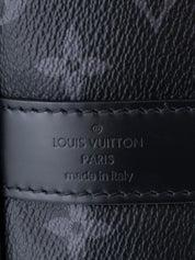 Louis Vuitton M40605 Eclipse Keepall Bandoulière 55 IC Chip Boston Bag Monogram Canvas Black Silver-tone Hardware