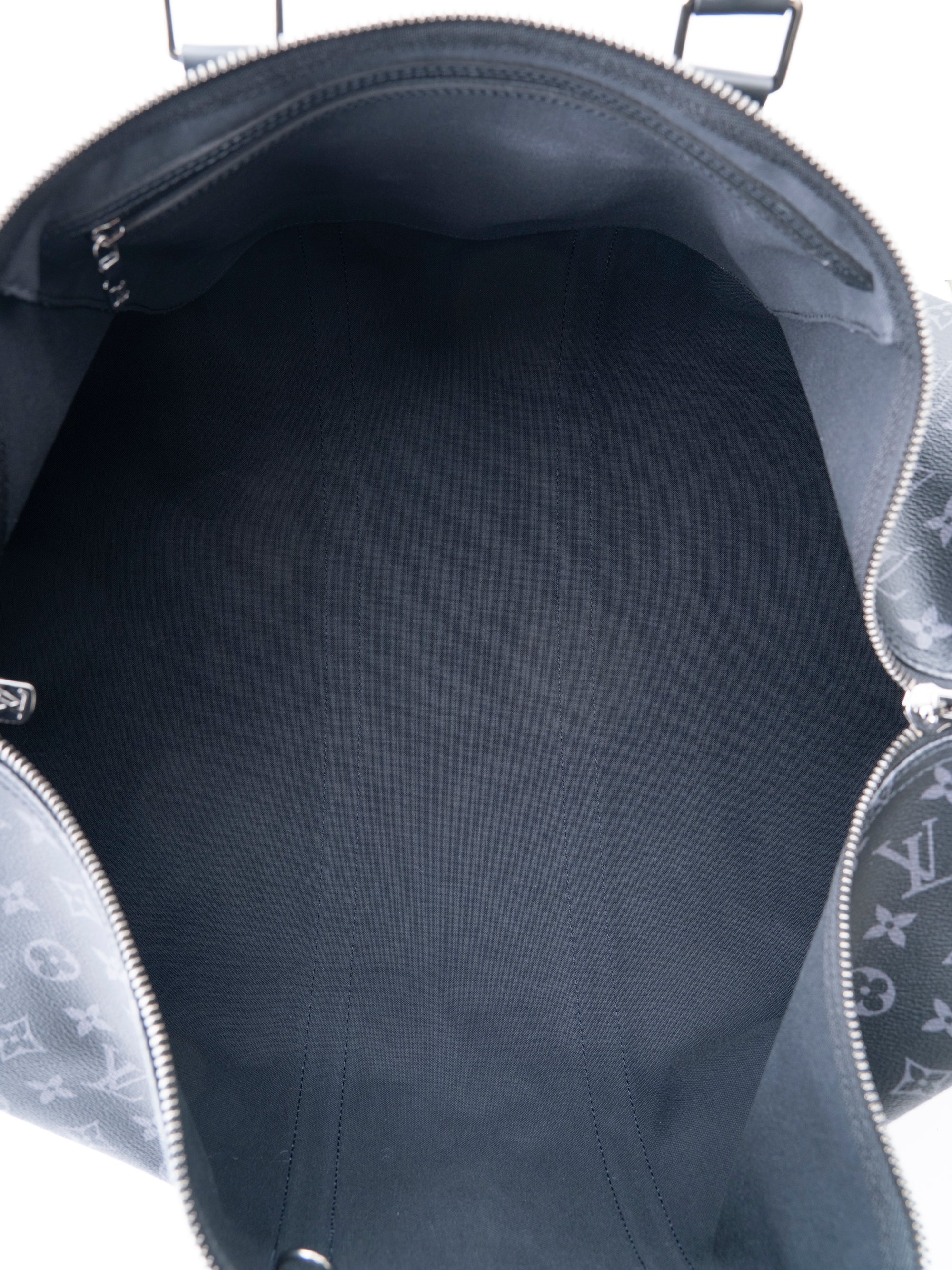 Louis Vuitton M40605 Eclipse Keepall Bandoulière 55 IC Chip Boston Bag Monogram Canvas Black Silver-tone Hardware