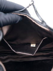 Prada Triangle Logo Shoulder Bag Nylon Black Silver Hardware