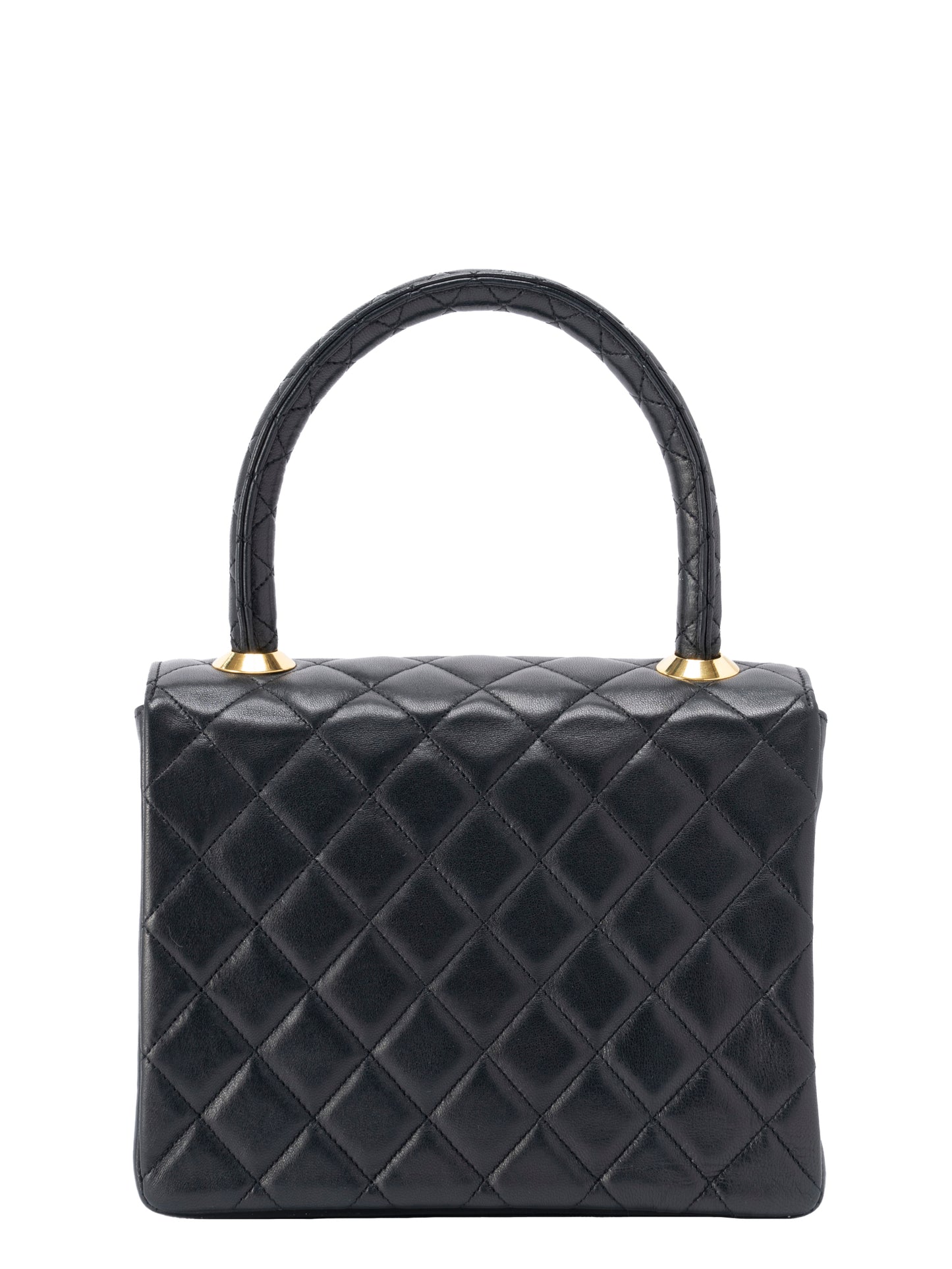 シャネル マトラッセ ハンドバッグ ラムスキン ブラック ゴールド金具