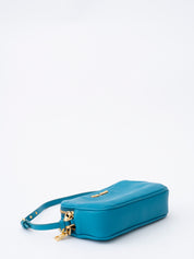 Miu Miu Mini Accessory Pouch Leather Blue Gold-Tone Hardware