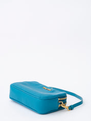Miu Miu Mini Accessory Pouch Leather Blue Gold-Tone Hardware