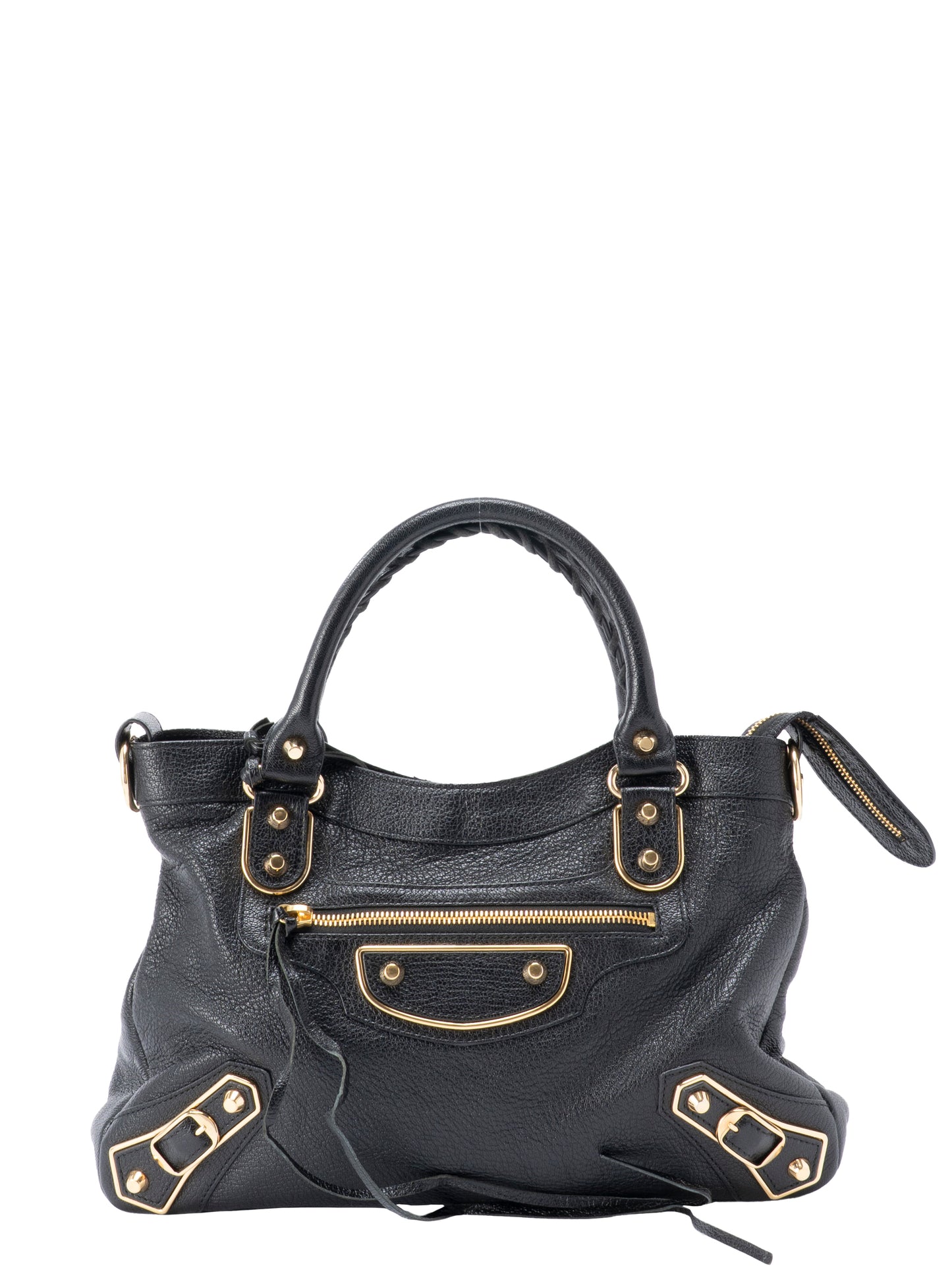 バレンシアガ ネオクラシック ミディアム 2WAYハンドバッグ レザー ブラック ゴールド金具