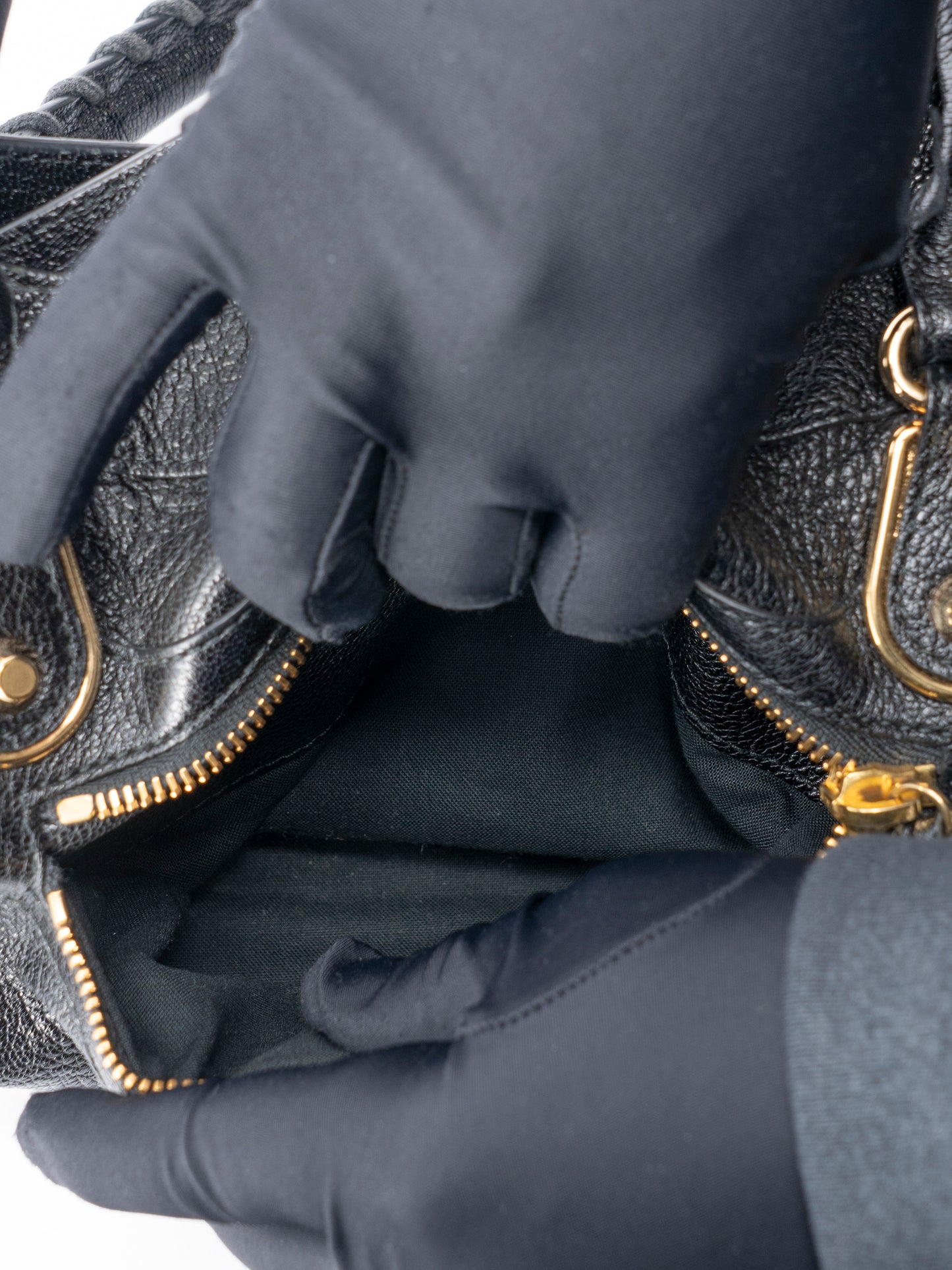 バレンシアガ ネオクラシック ミディアム 2WAYハンドバッグ レザー ブラック ゴールド金具