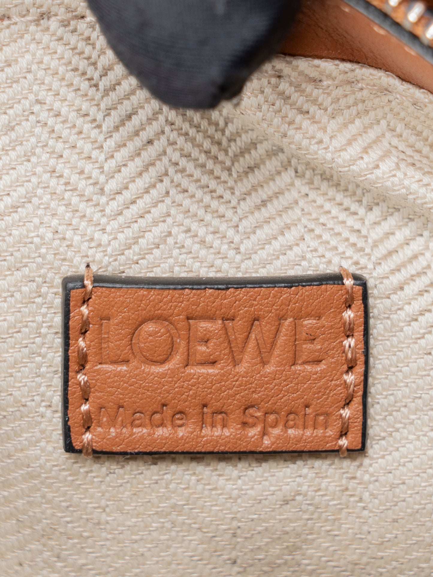 ロエベ パズルエッジ ハンドバッグ ミニ グレインカーフ ブラウン シルバー金具