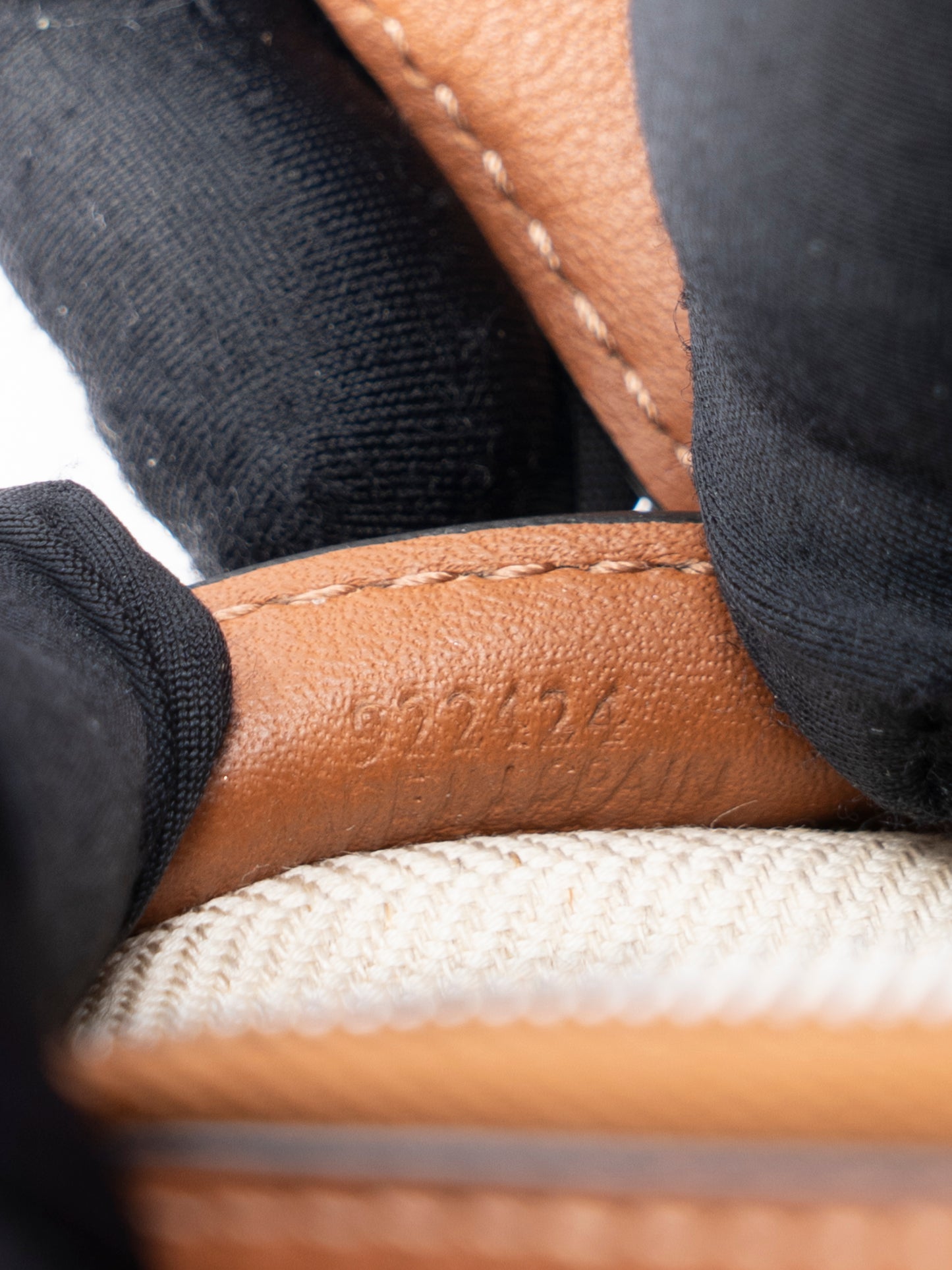 ロエベ パズルエッジ ハンドバッグ ミニ グレインカーフ ブラウン シルバー金具