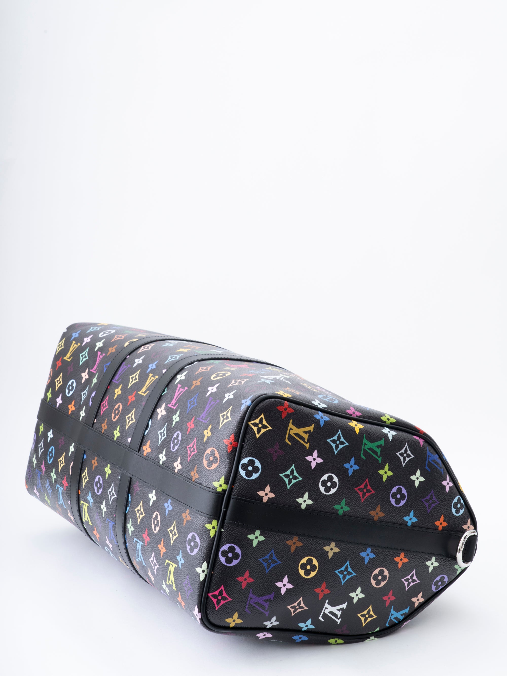 Louis Vuitton M13745 LVxTM Keepall Bandoulière 50 Boston Bag Monogram Canvas Multicolor Black Silver Hardware Brand New