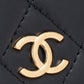 シャネル マトラッセ クラッチ チェーンウォレット ランダムシリアル ラムスキン パール ブラック ゴールド金具