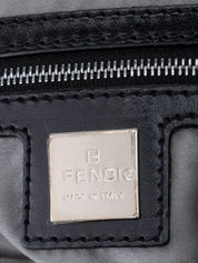 Fendi Mamma Bucket Shoulder Bag  Knit Gray Silver Hardware