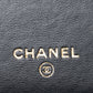 シャネル マトラッセ クラッチ チェーンウォレット ランダムシリアル ラムスキン パール ブラック ゴールド金具