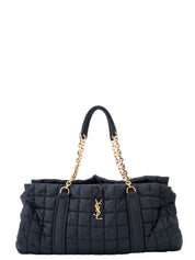 Saint Laurent Niki Chain Tote Bag Nylon Black Gold Hardware
