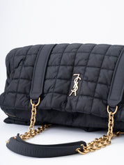 Saint Laurent Niki Chain Tote Bag Nylon Black Gold Hardware