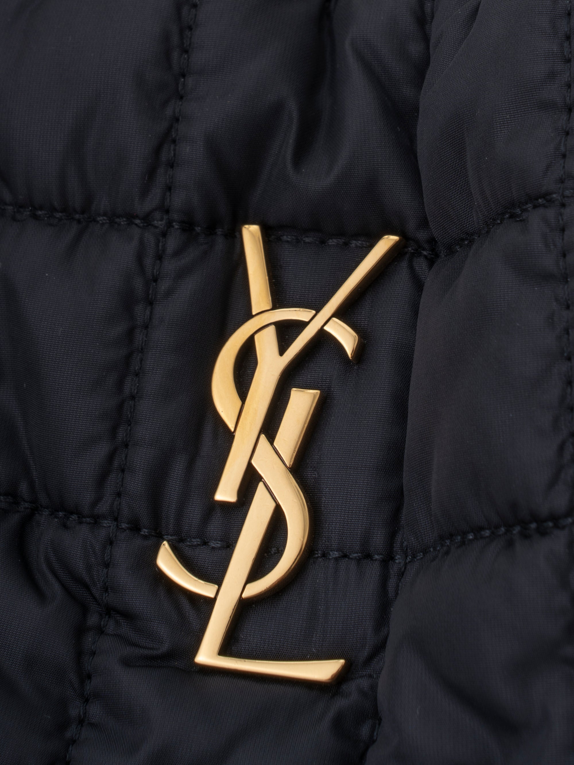 Saint Laurent Niki Chain Tote Bag Nylon Black Gold Hardware