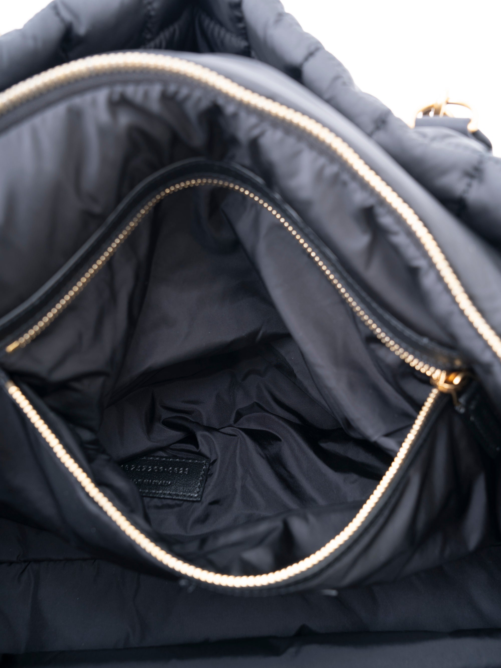 Saint Laurent Niki Chain Tote Bag Nylon Black Gold Hardware