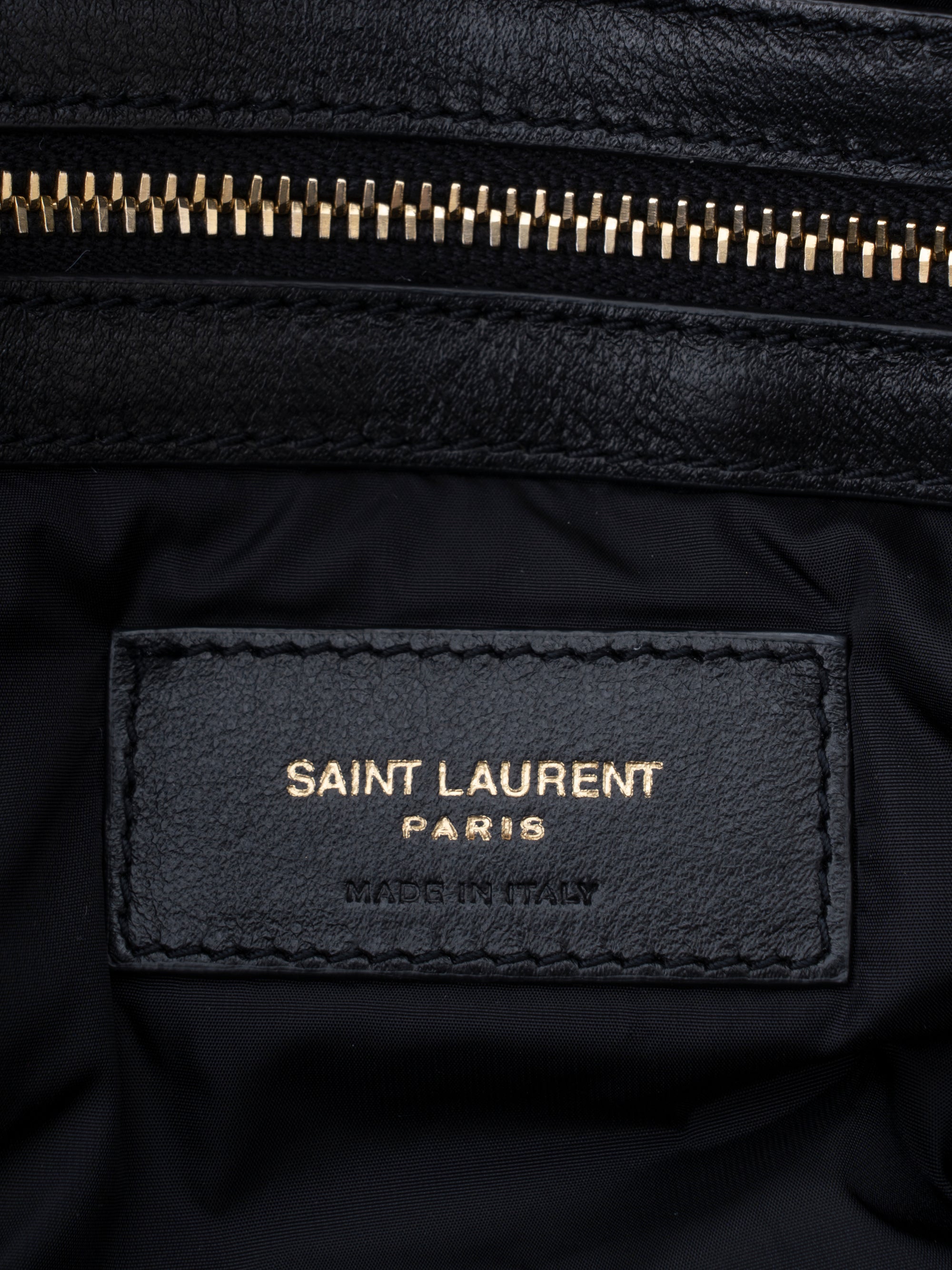 Saint Laurent Niki Chain Tote Bag Nylon Black Gold Hardware
