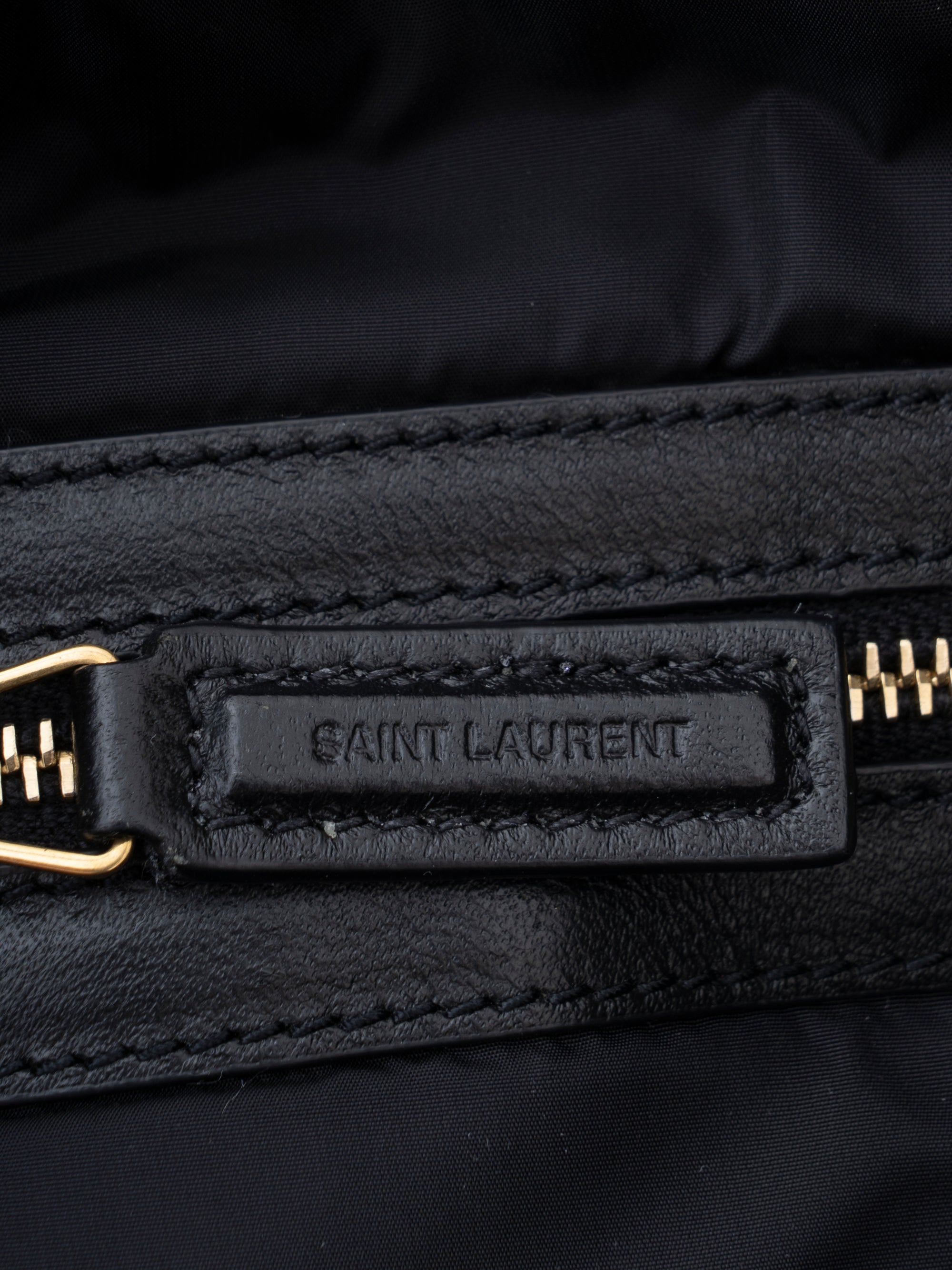 Saint Laurent Niki Chain Tote Bag Nylon Black Gold Hardware