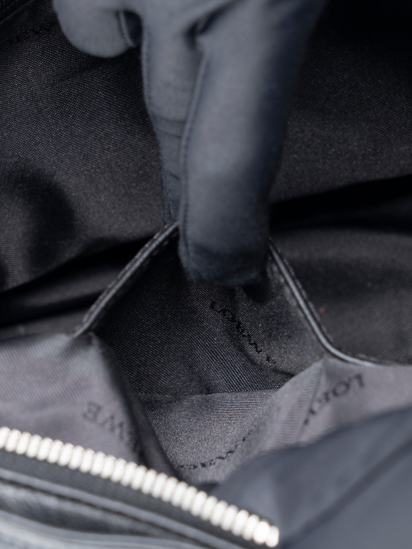 ロエベ アナグラム ハンドバッグ レザー ブラック シルバー金具