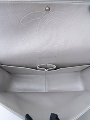 シャネル Wフラップ マトラッセ30 カーフスキン シルバー シルバー金具