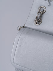 シャネル Wフラップ マトラッセ30 カーフスキン シルバー シルバー金具