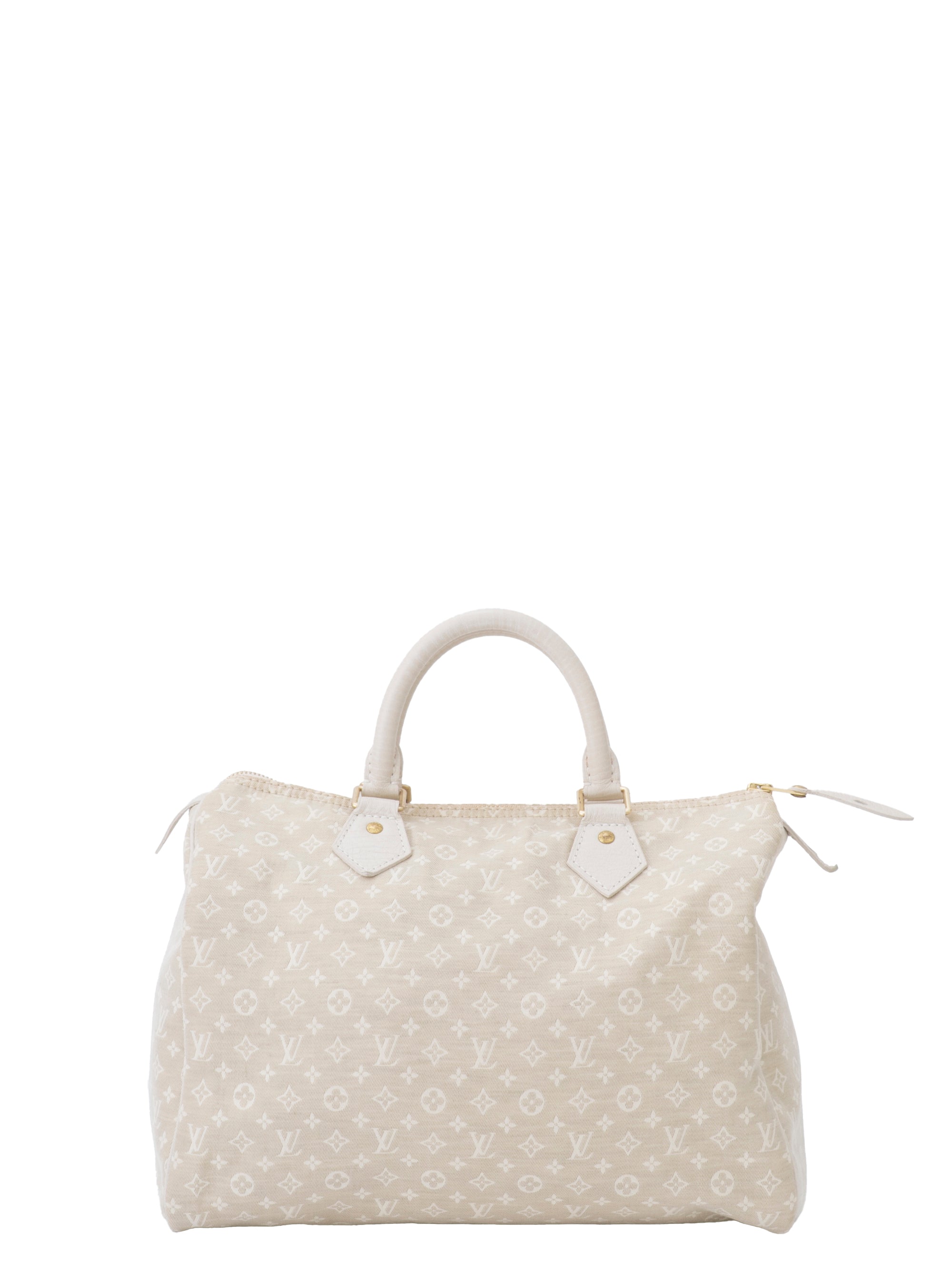 Louis Vuitton M95319 Speedy 30 Handbag Monogram Mini Lin Dune Beige Gold Hardware