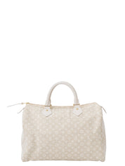 Louis Vuitton M95319 Speedy 30 Handbag Monogram Mini Lin Dune Beige Gold Hardware