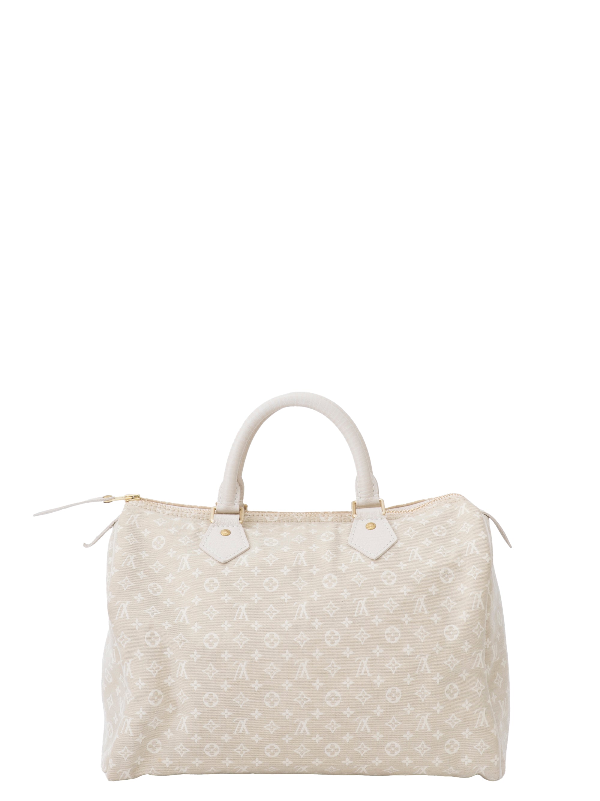 Louis Vuitton M95319 Speedy 30 Handbag Monogram Mini Lin Dune Beige Gold Hardware