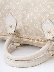Louis Vuitton M95319 Speedy 30 Handbag Monogram Mini Lin Dune Beige Gold Hardware
