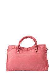 Balenciaga The City 2-Way Handbag Leather Rose Pink Black Hardware
